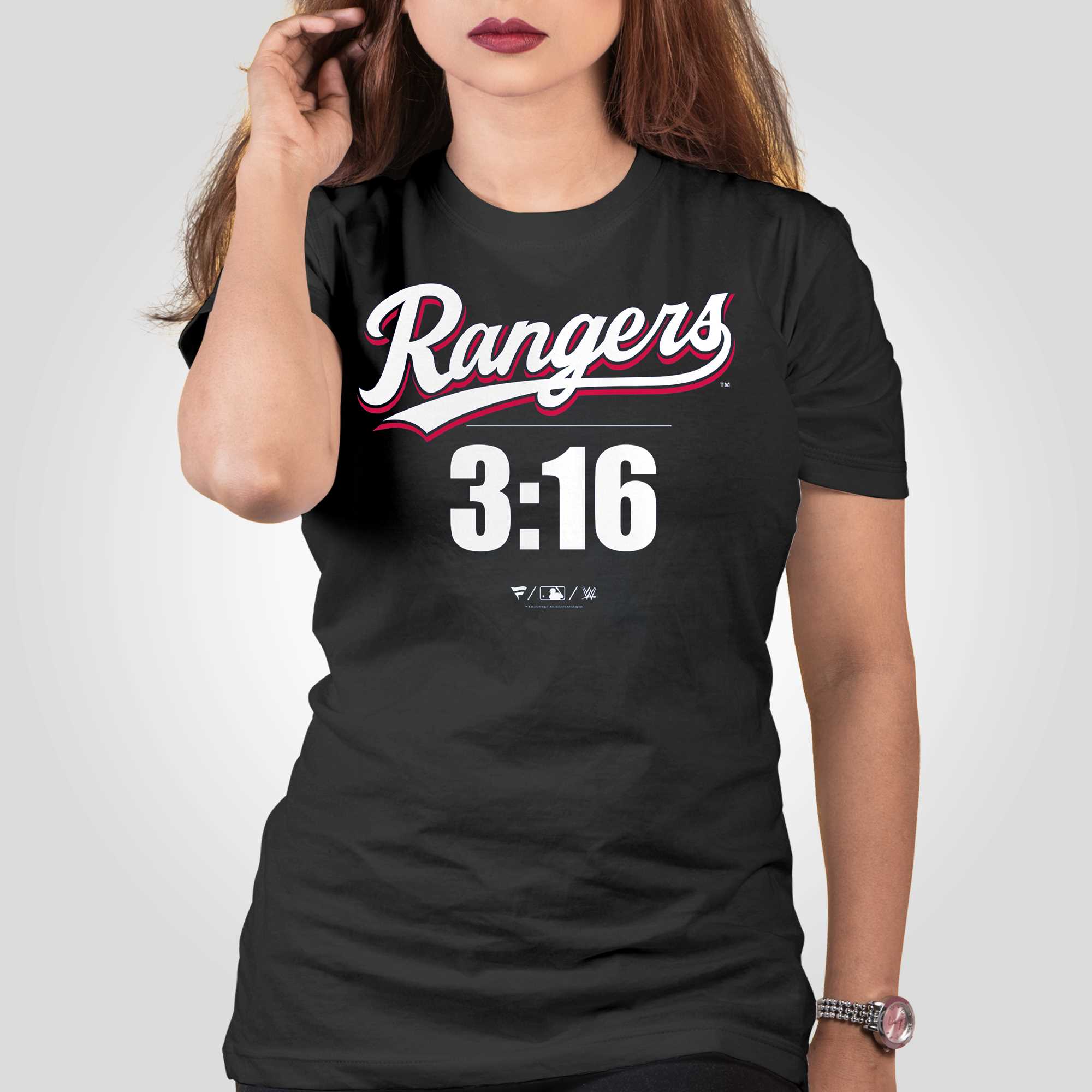 Stone Cold Steve Austin Texas Rangers Fanatics Branded 3 16 Shirt