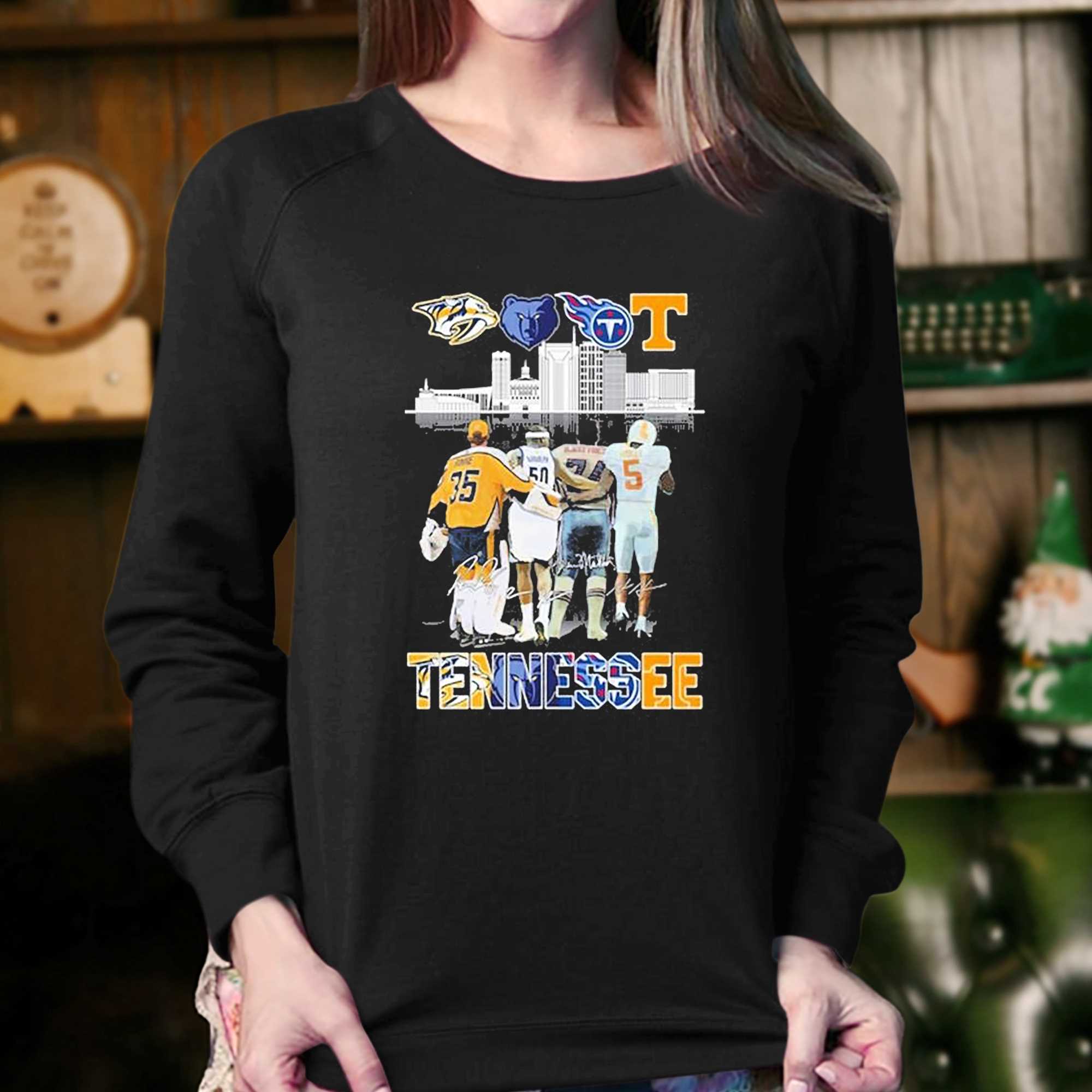 Tennessee Nashville Predators Memphis Grizzlies Tennessee Titans Tennessee  Volunteers Signature Shirt - Shibtee Clothing