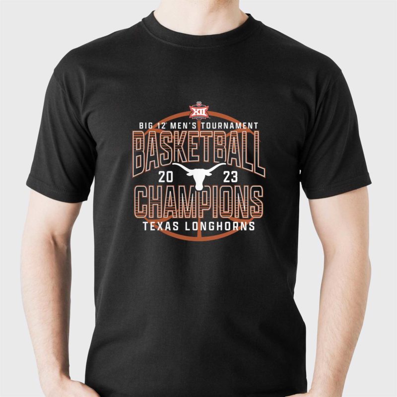 texas longhorns fanatics branded 2023 big 12 mens basketball conference tournament champions t shirt 1 1