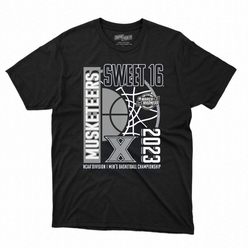 xavier musketeers 2023 ncaa mens basketball tournament march madness sweet 16 t shirt 1 1