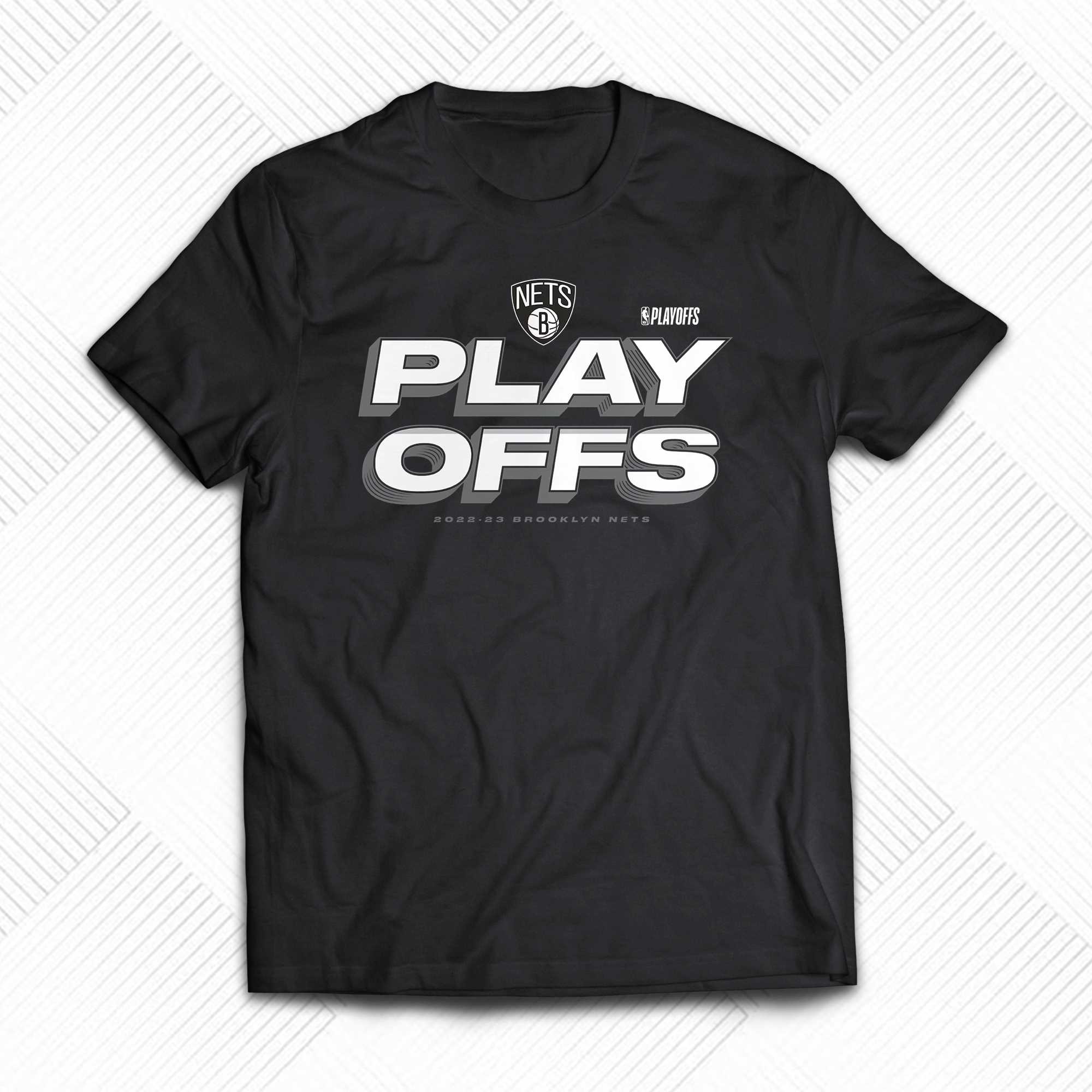 Official brooklyn Nets Branded 2023 NBA Playoffs Jump Ball T-Shirt