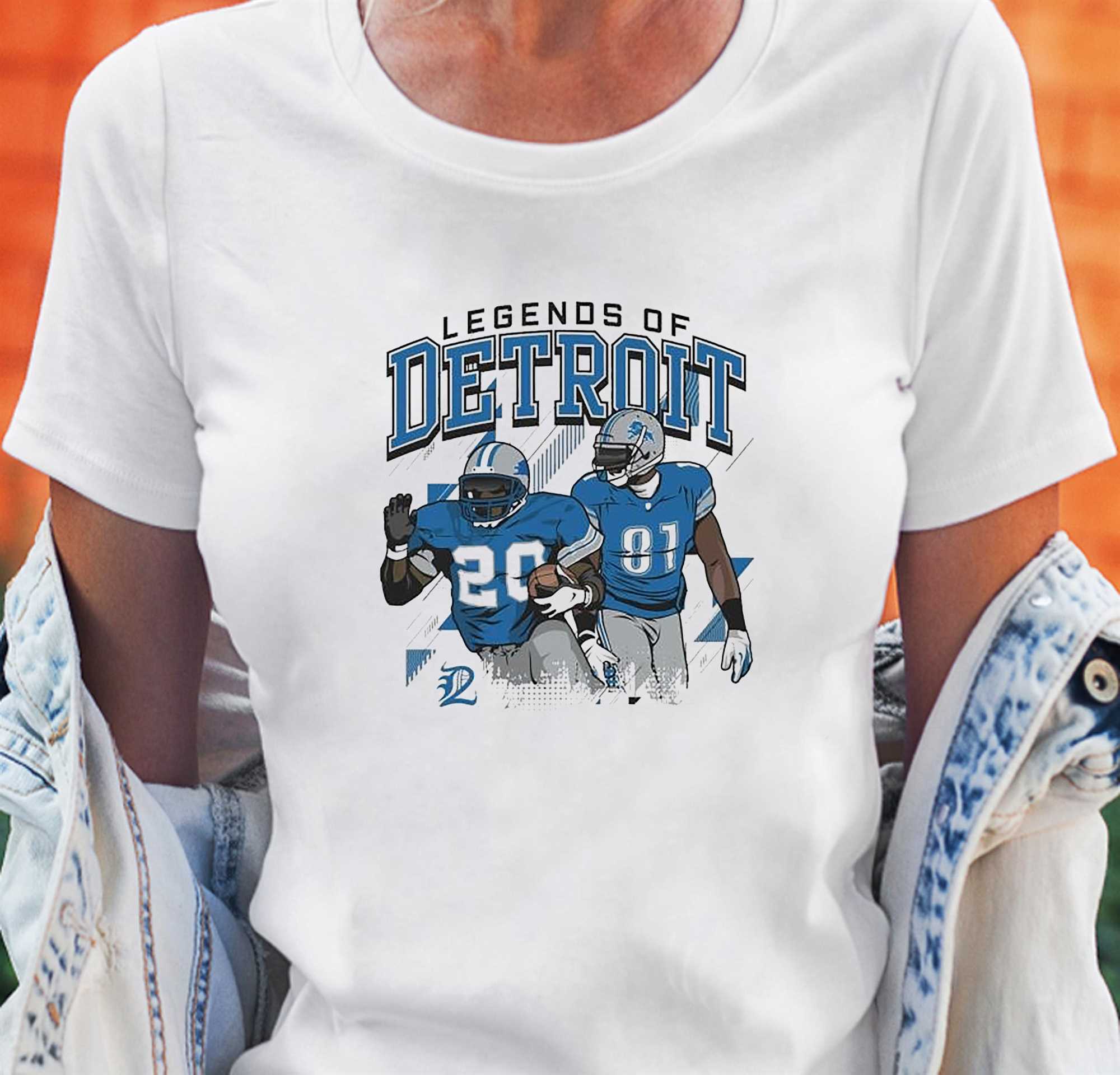 Calvin Johnson And Barry Sanders Legends Of Detroit Lions Shirt