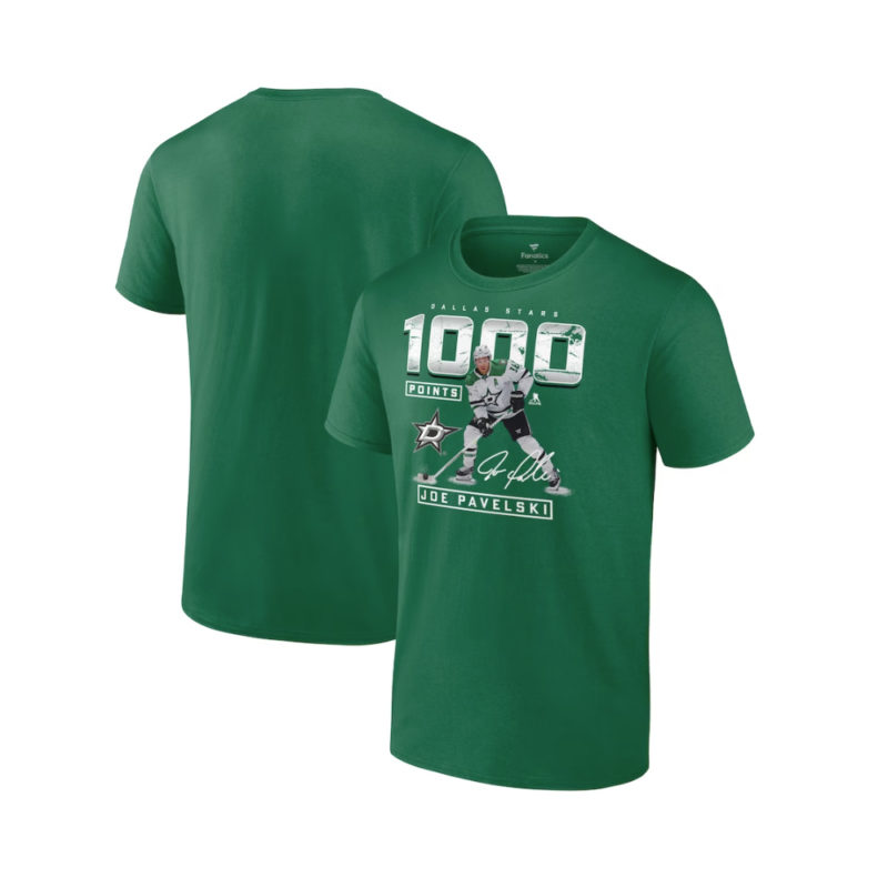 joe pavelski dallas stars fanatics branded 1000 career points t shirt 1 1