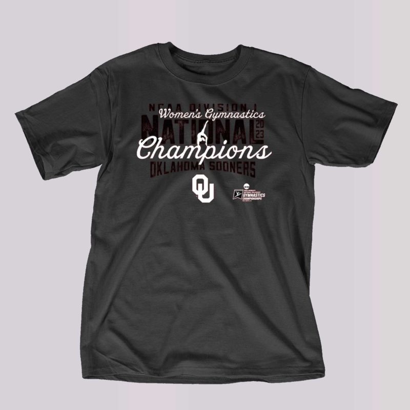 oklahoma sooners 2023 ncaa womens gymnastics national champions t shirt 1 2