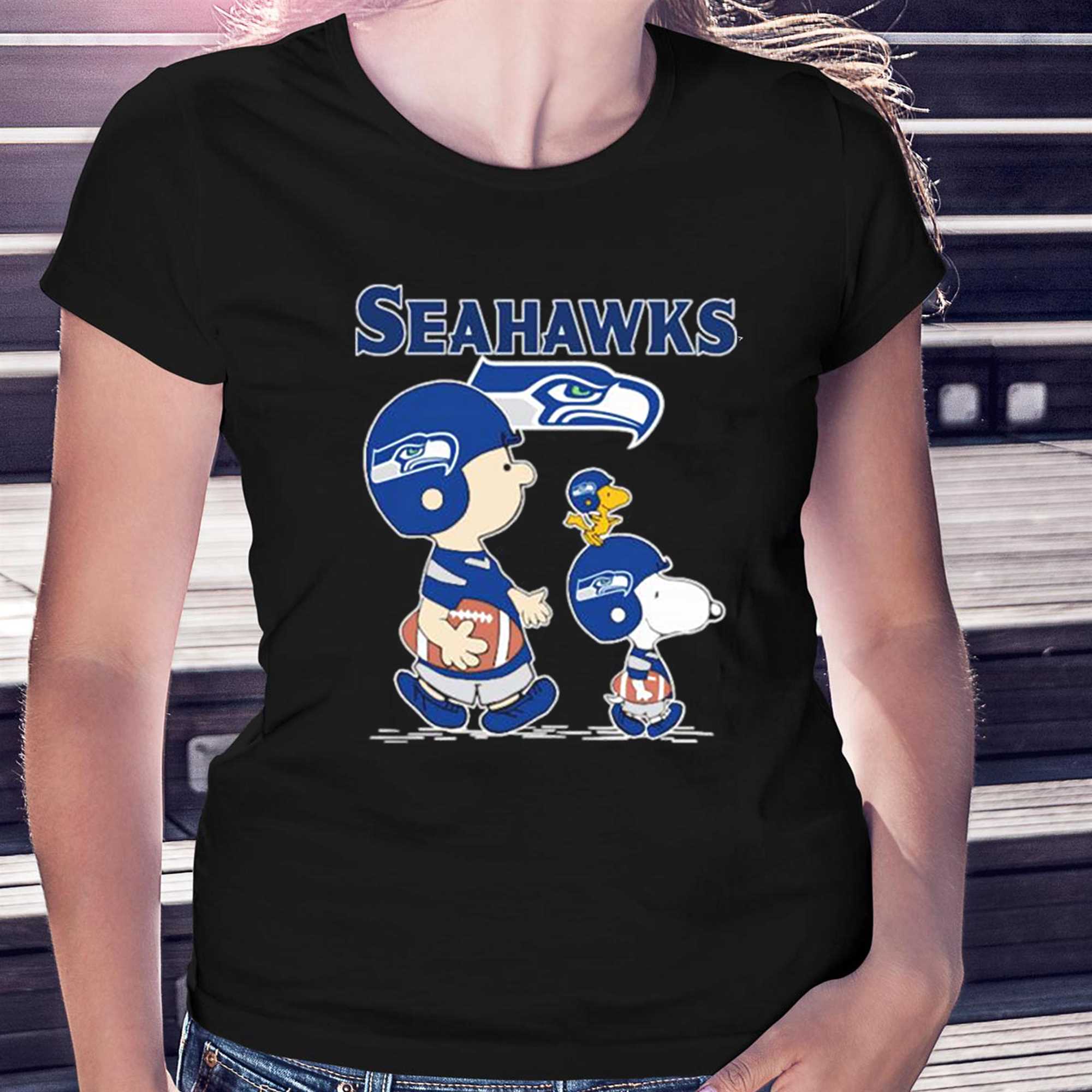 Seattle Seahawks Snoopy Plays The Football Game Shirt - Shibtee