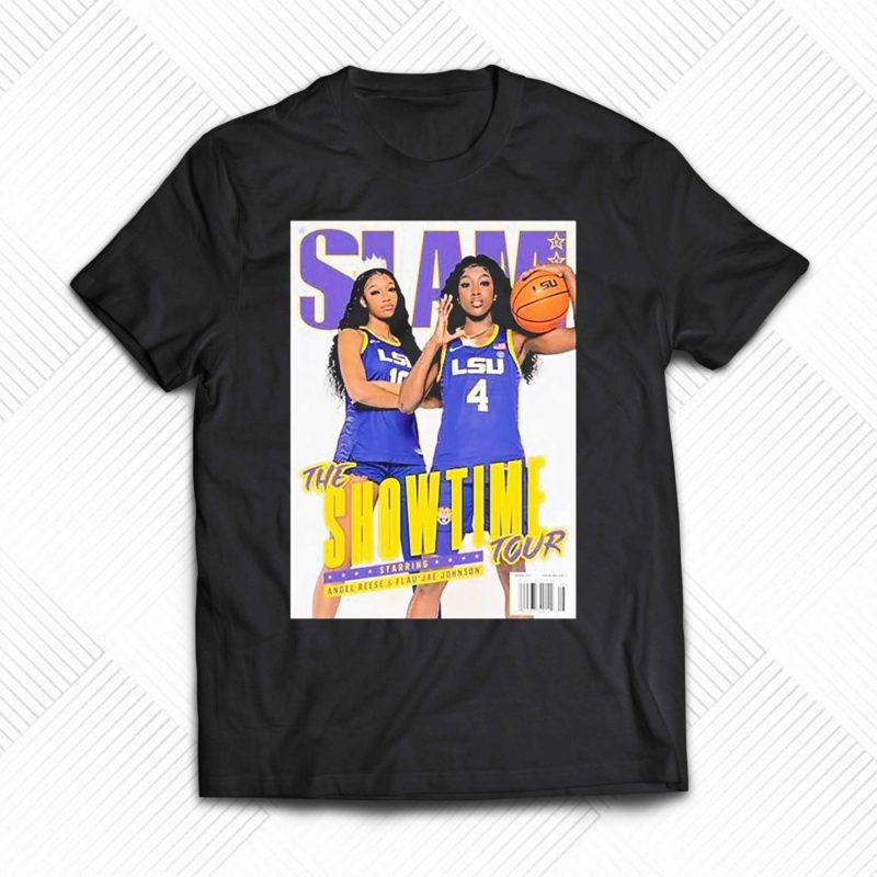 slam lsu tigers angel reese and flaujae johnson the showtime tour shirt 1 1