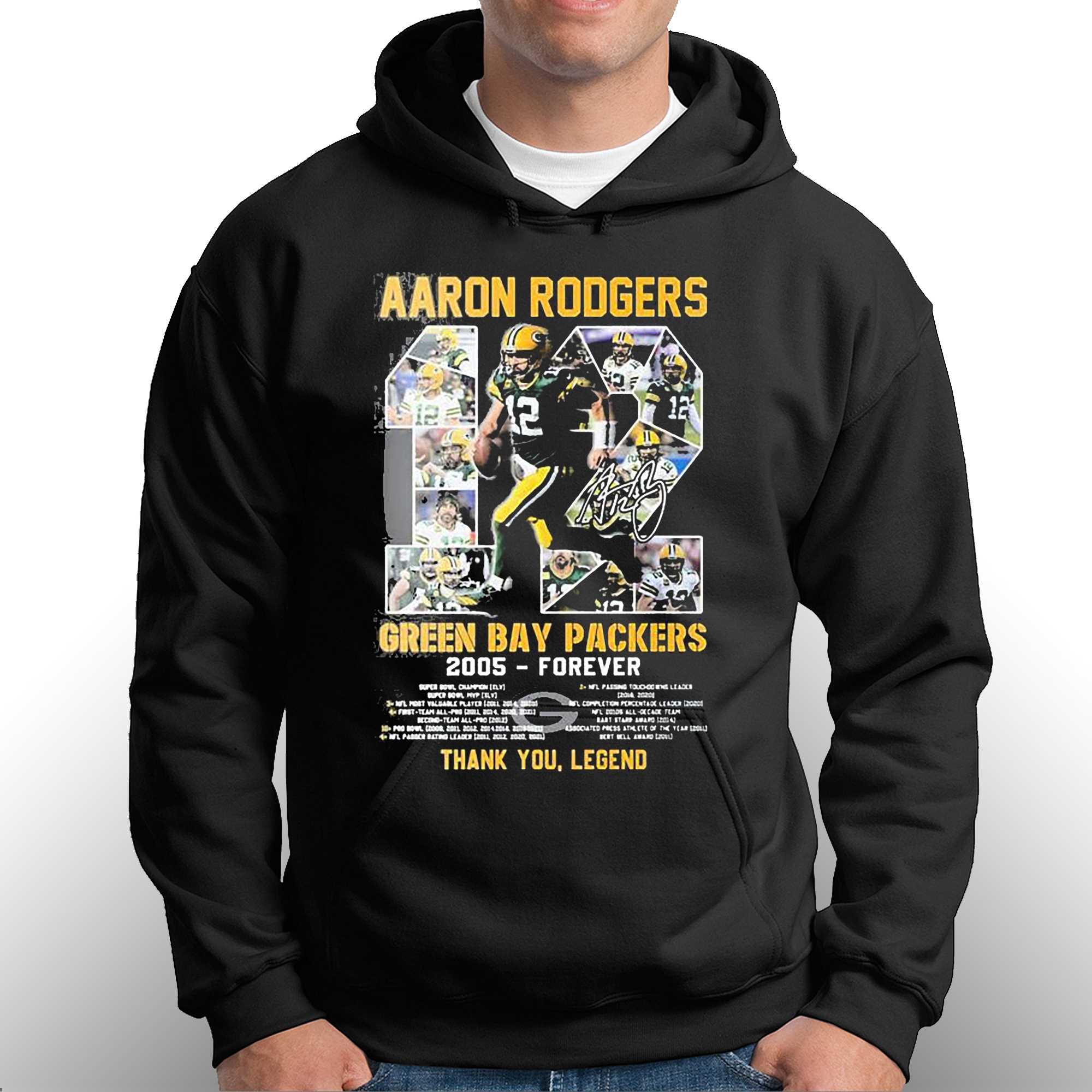 Thank You Legend Aaron Rodgers Green Bay Packers 2005-forever Signature  Shirt - Shibtee Clothing