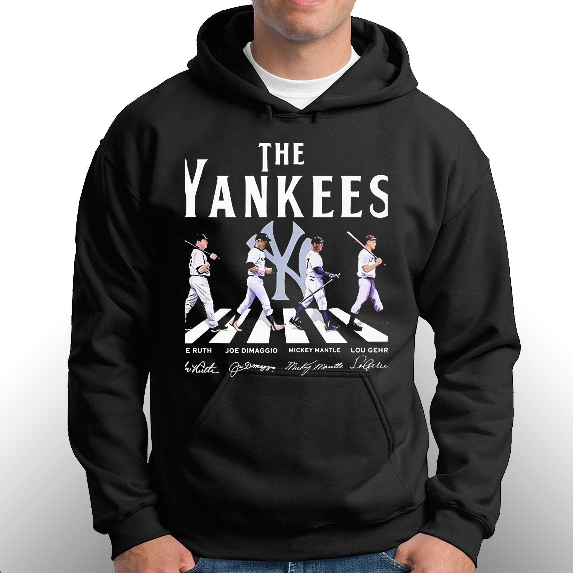 The Yankees Abbey Road Babe Ruth Joe Dimaggio Mickey Mantle And Lou Gehrig  Signatures Shirt - Shibtee Clothing