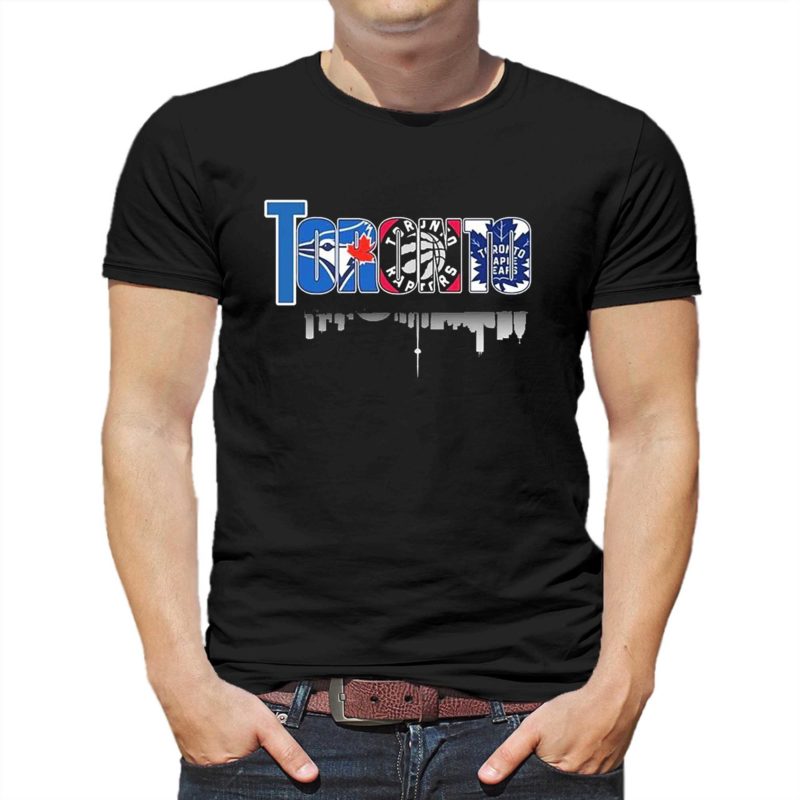 toronto skyline sport teams logo shirt 1 3