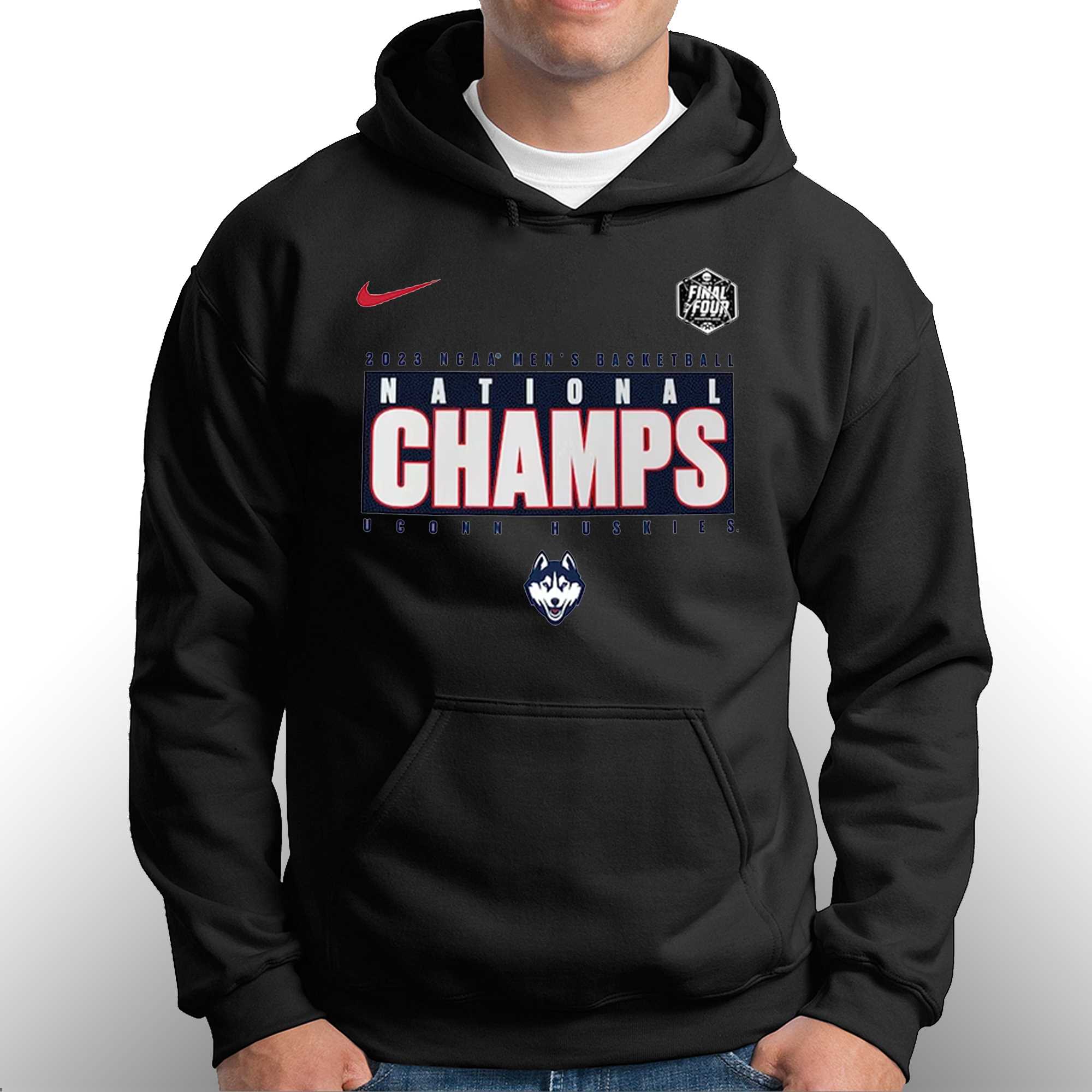 UConn Huskies 2023 NCAA Men's Basketball National Champions Nike Women's  Hoodie: University Of Connecticut