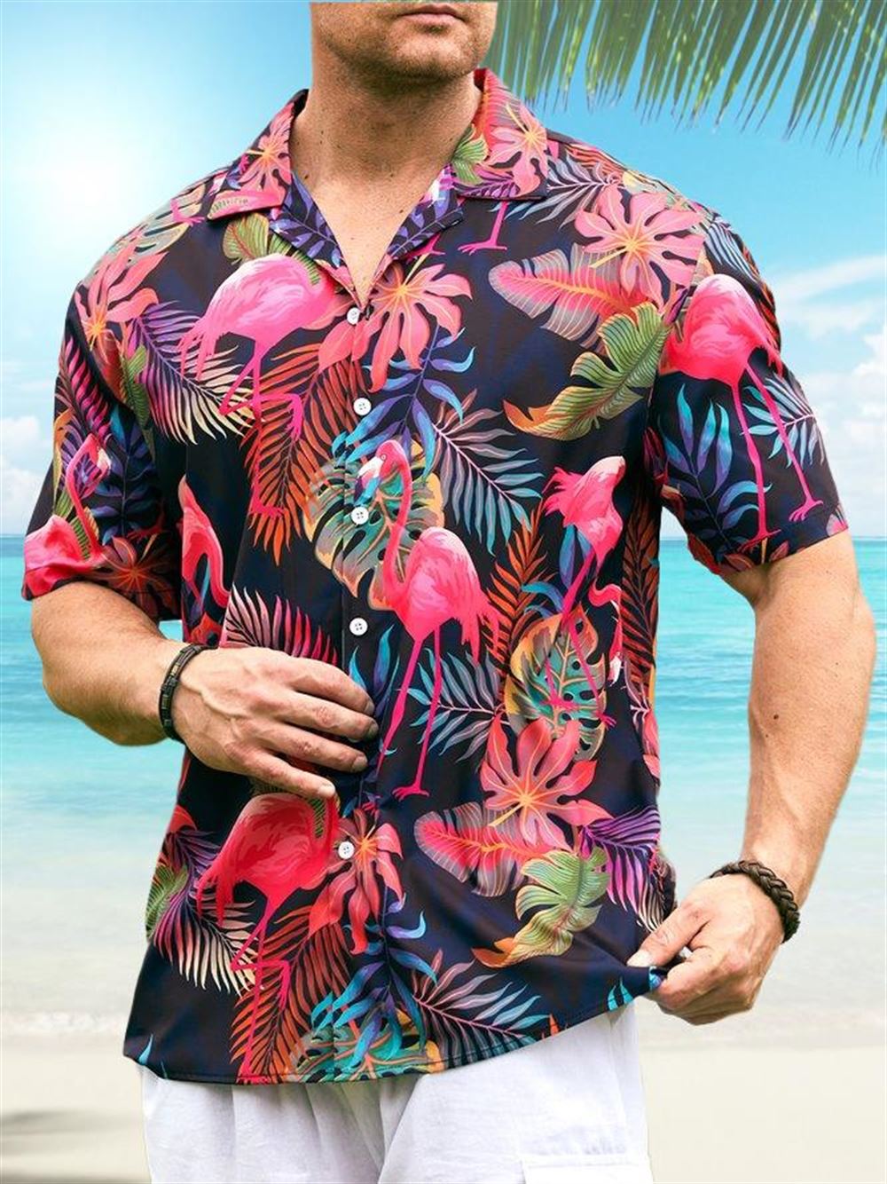  Custom Baseball Jersey Flamingo Button Down Short