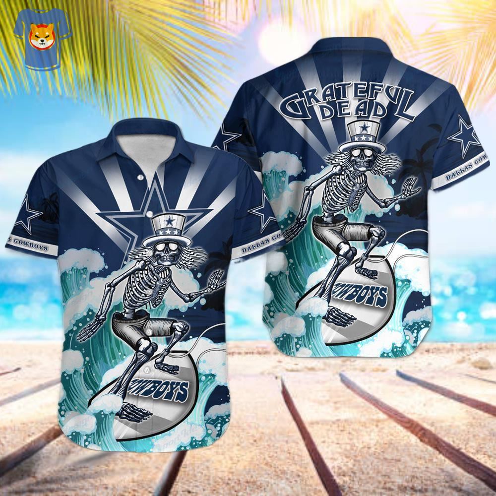 Dallas Cowboys Grateful Dead 3d Hawaiian Shirt