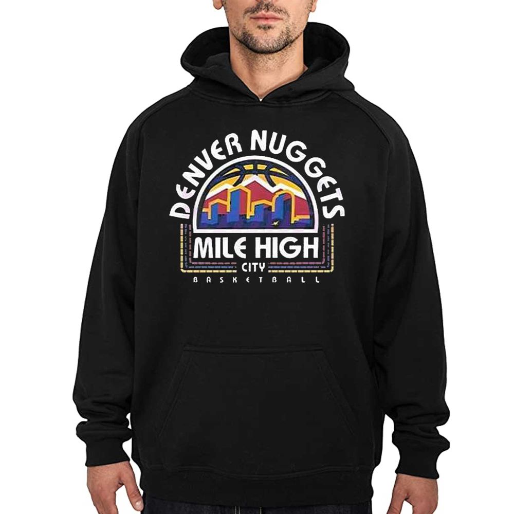 Vintage NBA Nuggets Hoodie Sweatshirt Mile High City 