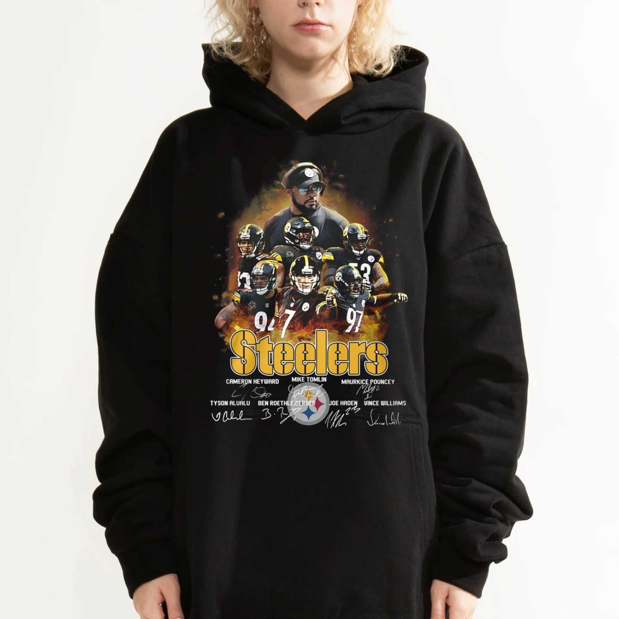 Outerstuff Pittsburgh Steelers Kids Statement Tie Dye Hooded Sweatshirt 22 / M