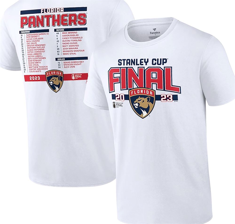 Florida Panthers Fanatics Branded 2023 Stanley Cup Final Roster T-shirt 
