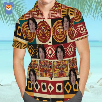 hawaiian shirt with face baylen levine for beach summer 1