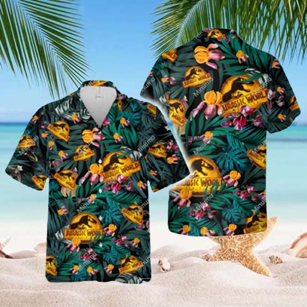 Jurassic Park Hawaiian Shirt Jurassic World Symbol Tropical Forest ...