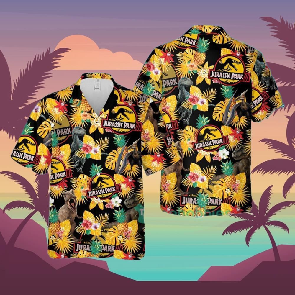 Jurassic Park Tropical Hawaii Beach Pineapple Hawaiian Shirt 