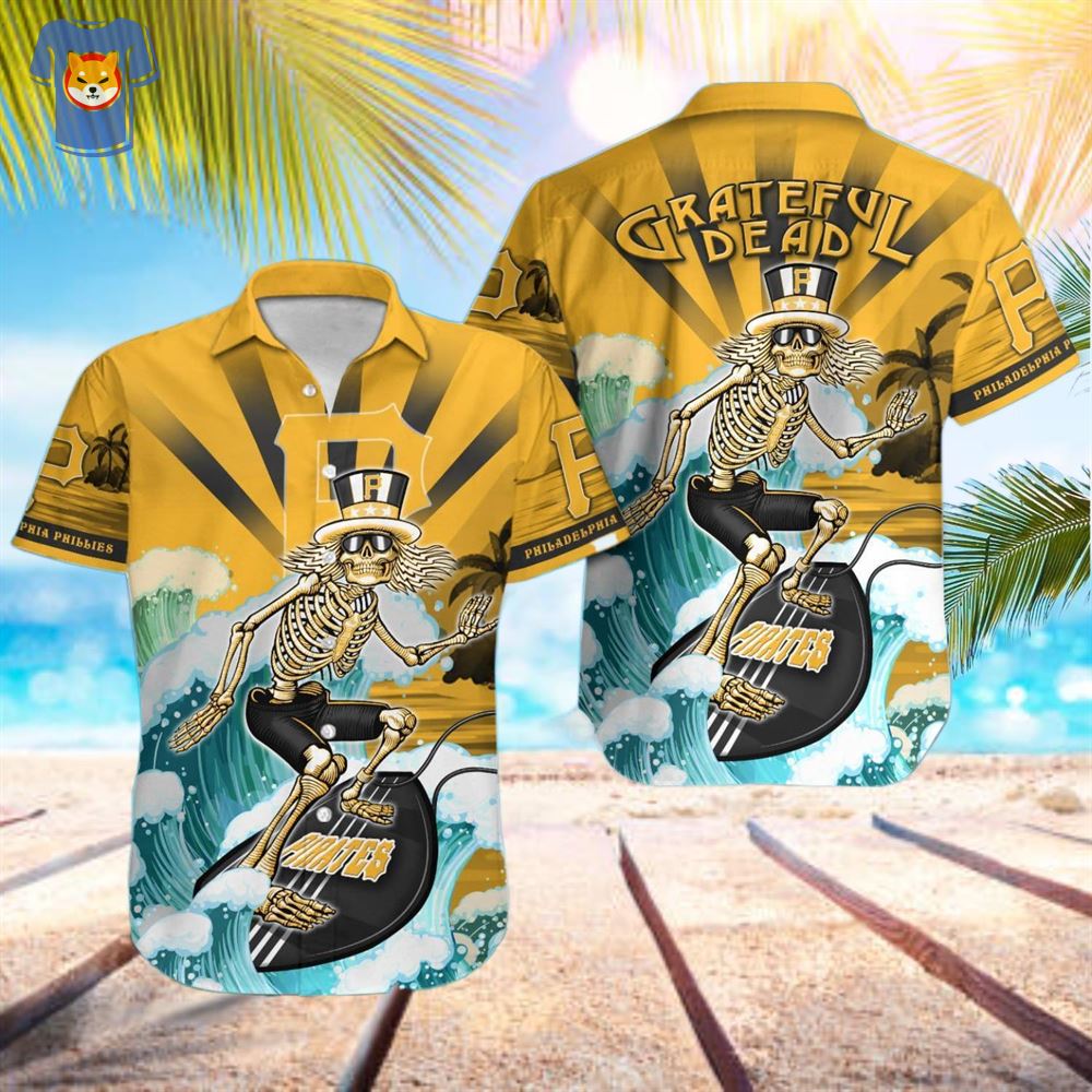 Pittsburgh Pirates Skull Tropical Hawaiian Shirt