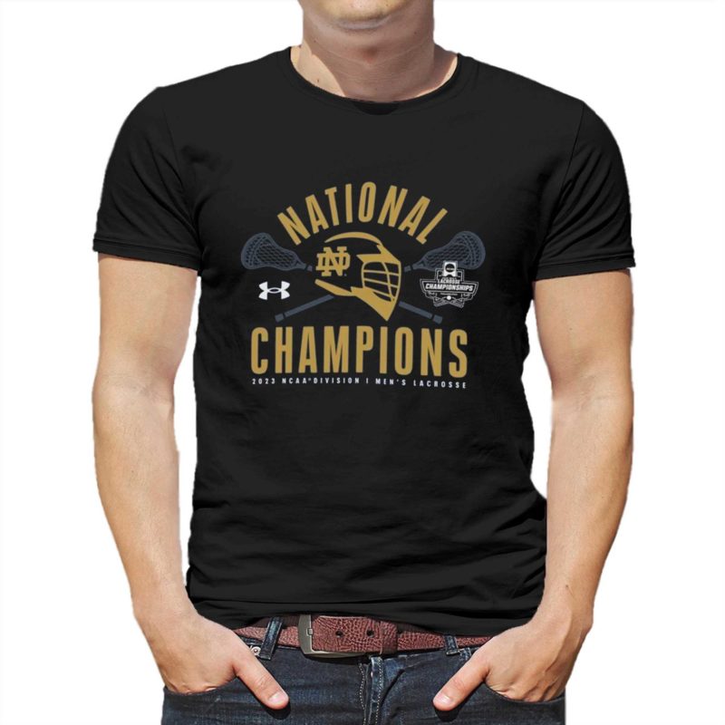 notre dame fighting irish under armour 2023 ncaa mens lacrosse national champions t shirt 1 1