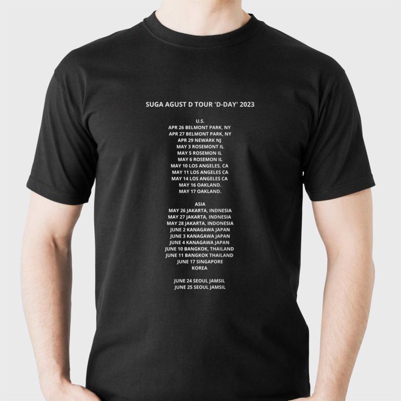 Suga Agust D Tour ‘d-day’ 2023 T-shirt - Shibtee Clothing