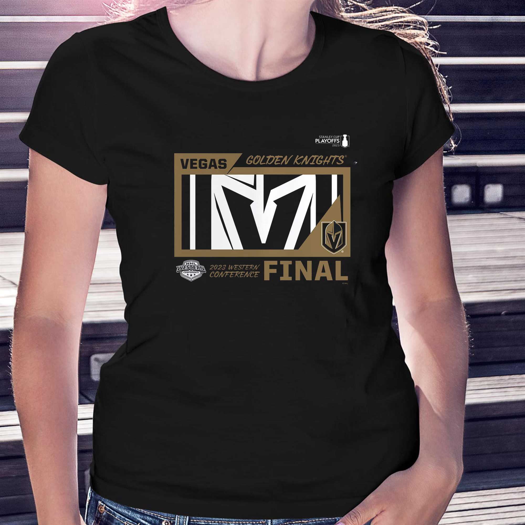 Men's Vegas Golden Knights Fanatics Branded Black 2023 Stanley Cup Playoffs  Western Conference Final T-Shirt