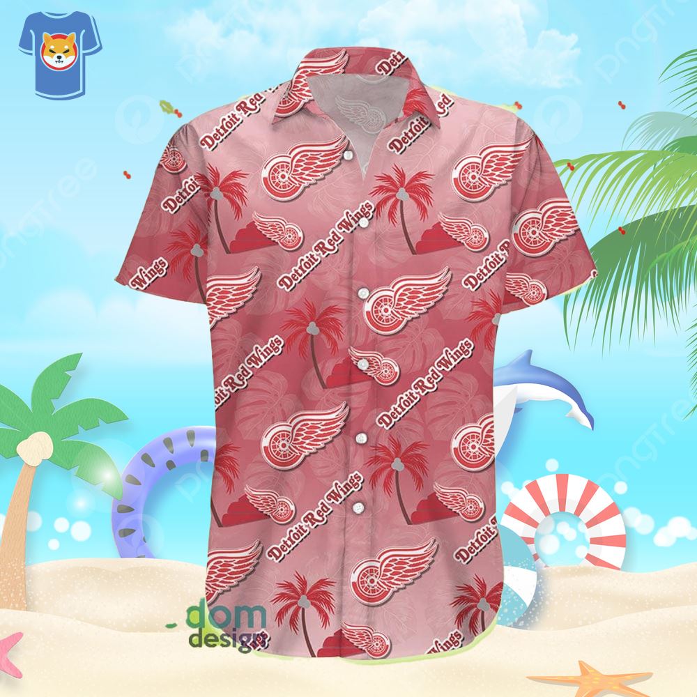 Detroit Red Wings Short-Sleeve Hawaiian Shirt Full Size S-5XL