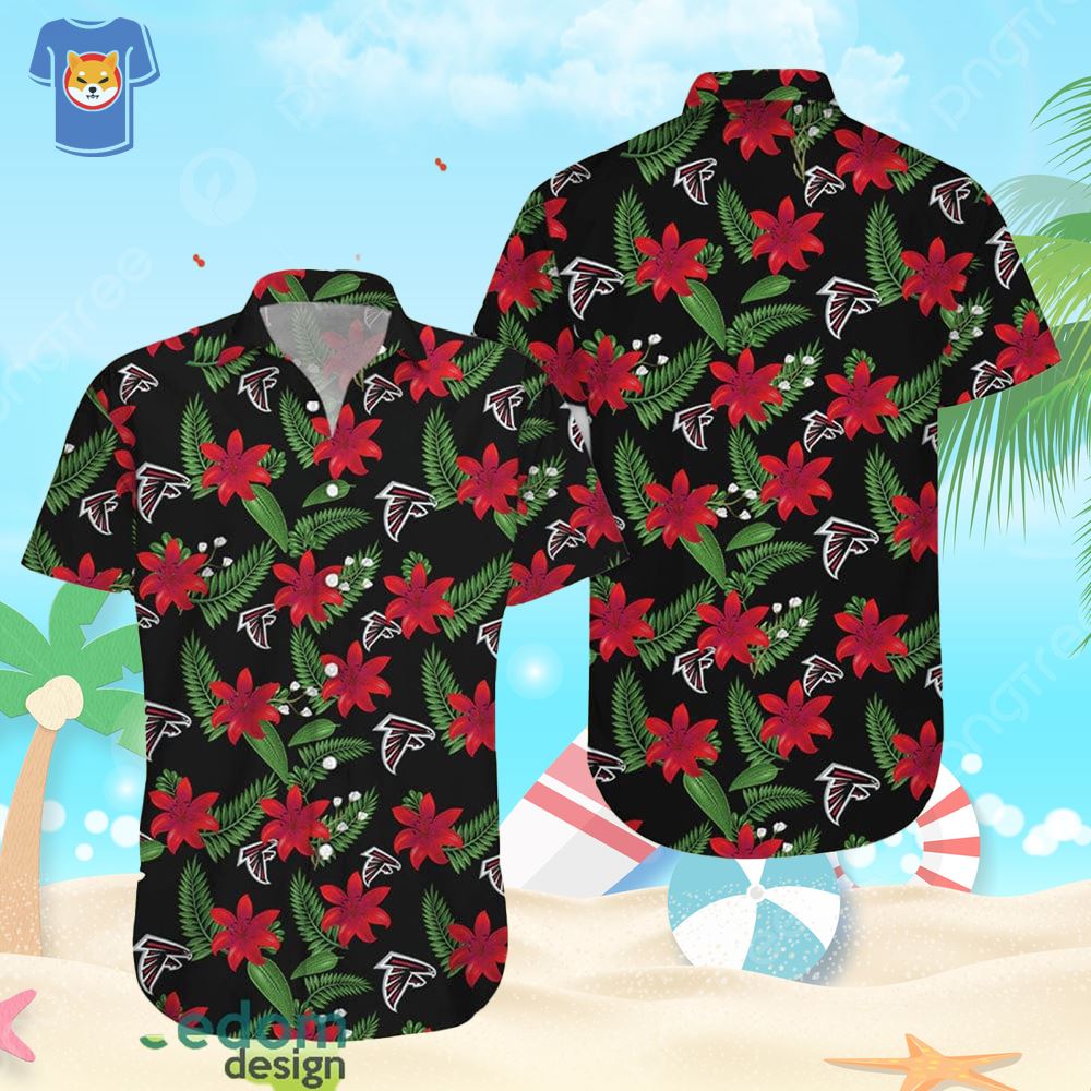 Atlanta Falcons Short Sleeve Button Up Tropical Aloha Fans