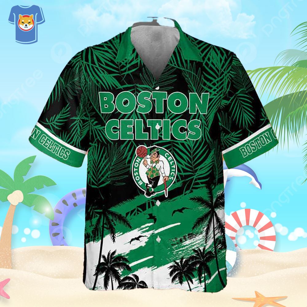 NBA Boston Celtics Hawaiian Shirt Palm Trees Beach Vacation Gift