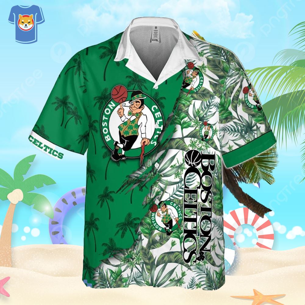 Boston Celtics Hawaiian Shirt, Beach Shorts for Men