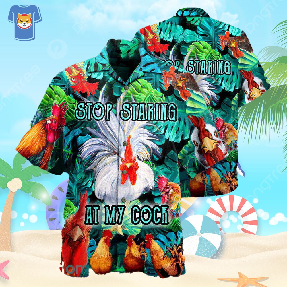 Chicken Rooster Tropical Pineapple Hawaiian Shirt