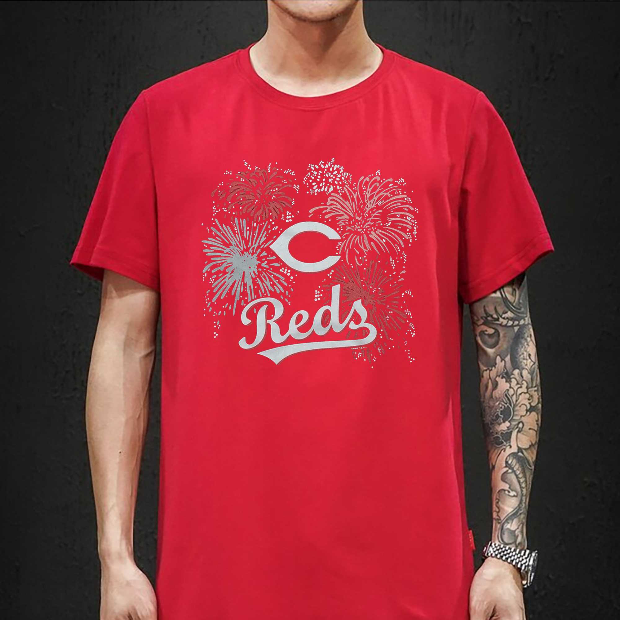 Cincinnati Reds Fireworks Shirt - Shibtee Clothing