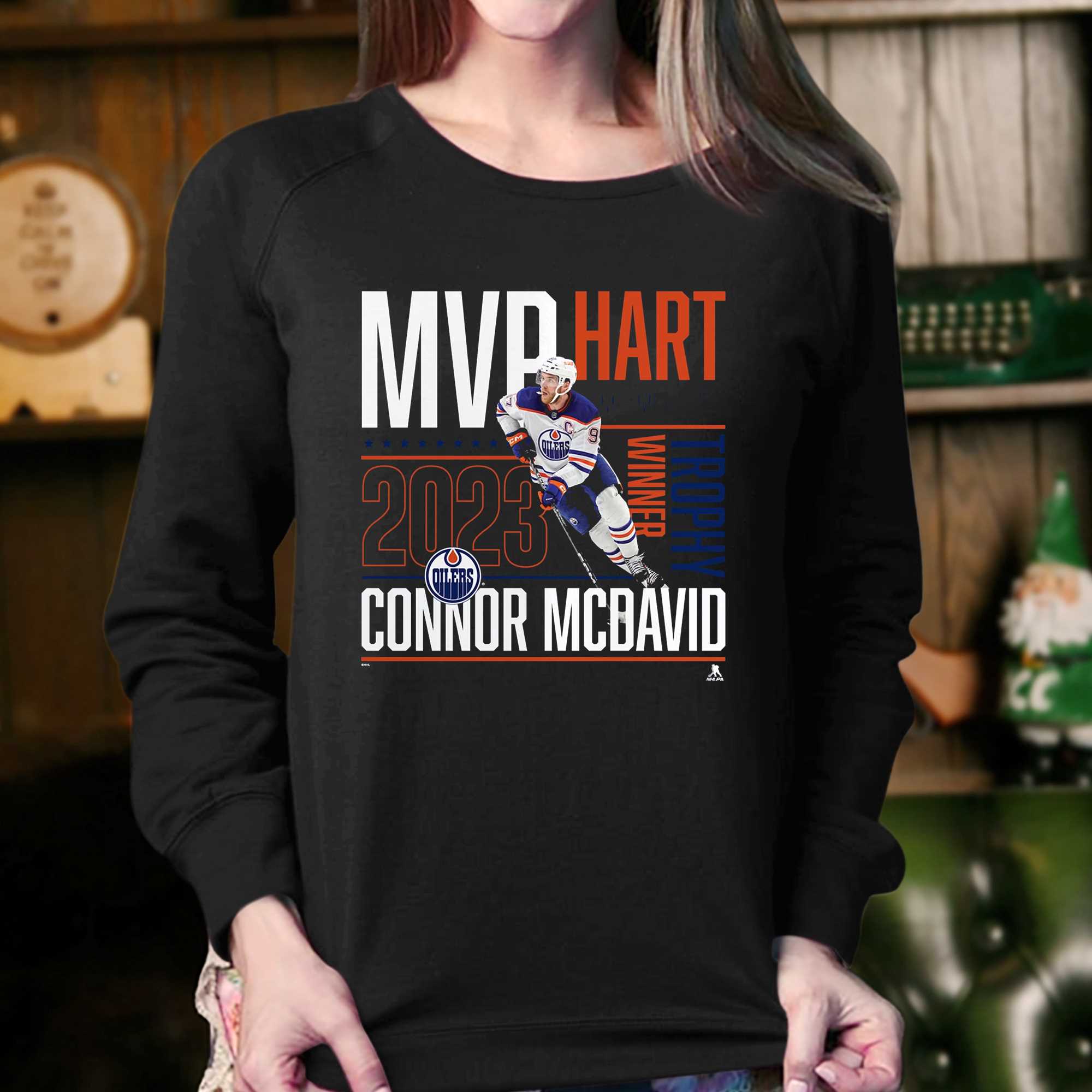 Connor Mcdavid Edmonton Oilers Fanatics Branded 2023 Hart Trophy Winner  T-shirt