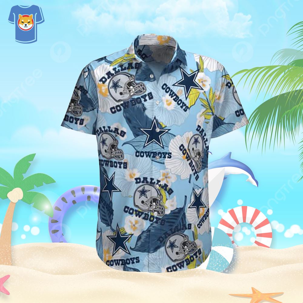Dallas Cowboys Hawaiian Shirt Football Helmet Tropical Pattern - Shibtee  Clothing