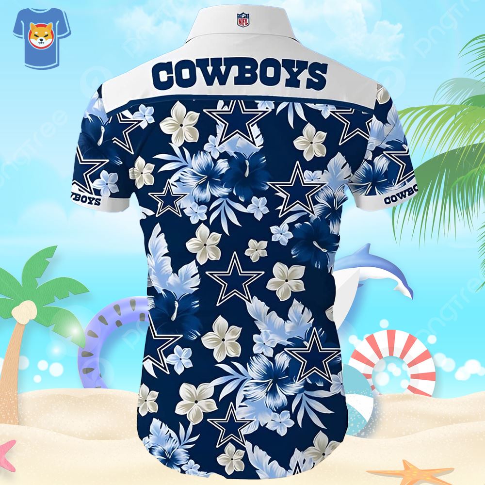 Dallas Cowboys Womens Button Down Shirts Dresses Summer Hawaiian