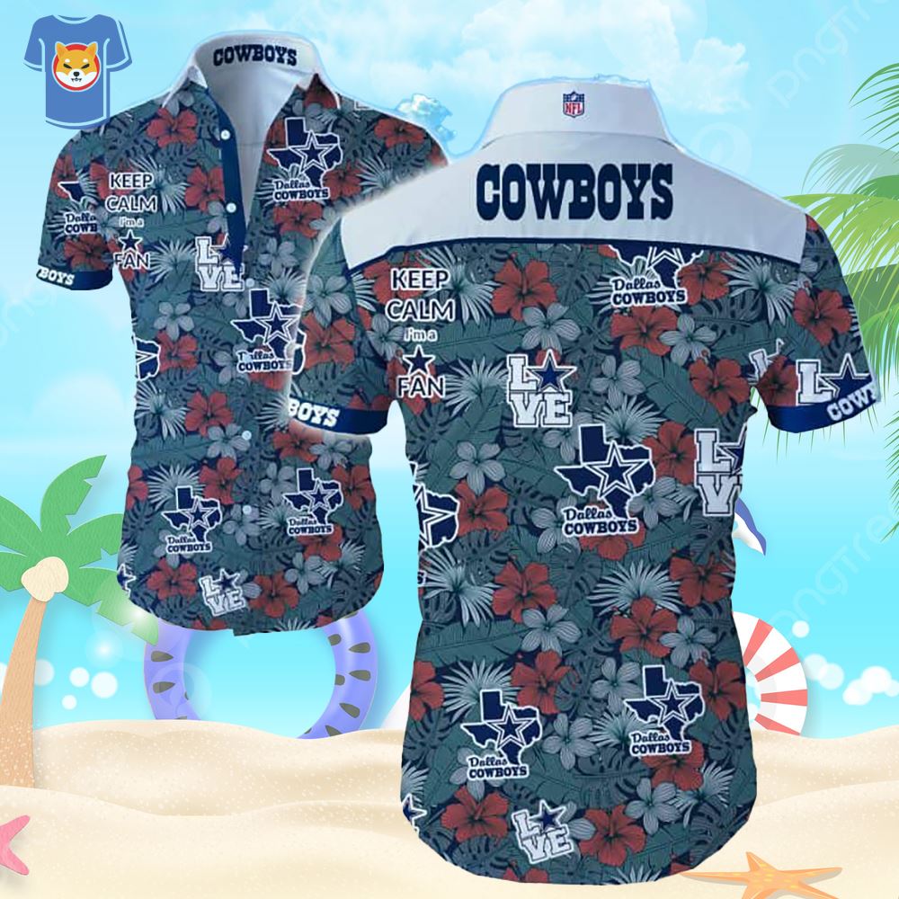 Nfl Dallas Cowboys Hawaiian Shirt Flag Flower - T-shirts Low Price