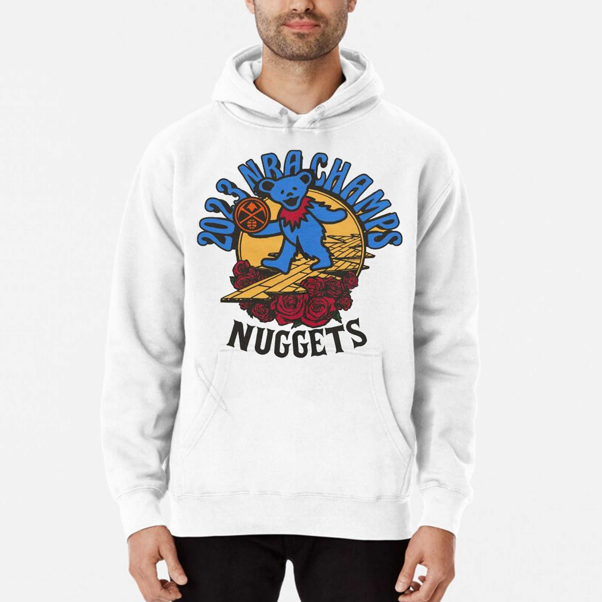 Denver Nuggets Hoodie Men Medium Blue Team Sweatshirt Sweater