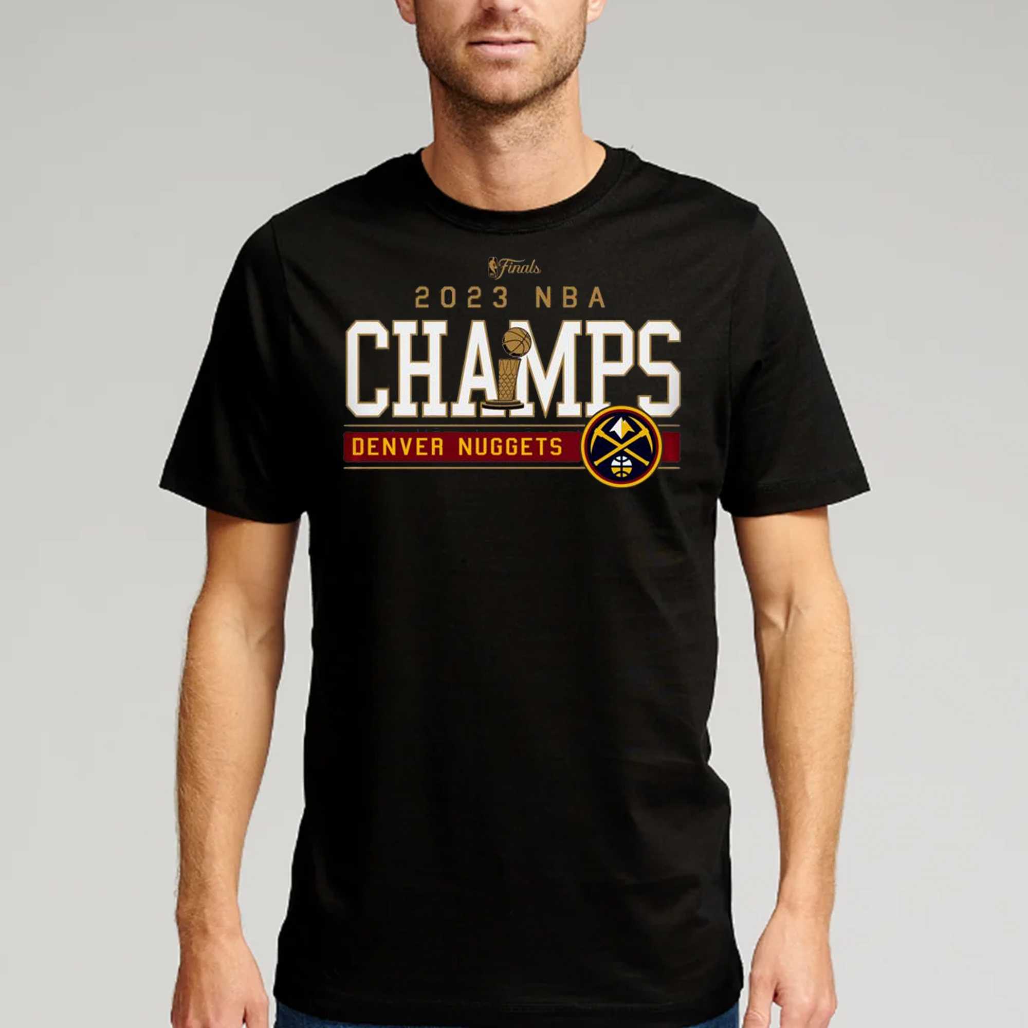 Nike Adult 2023 NBA Champions Denver Nuggets Locker Room T-Shirt, Men's, Small, Black