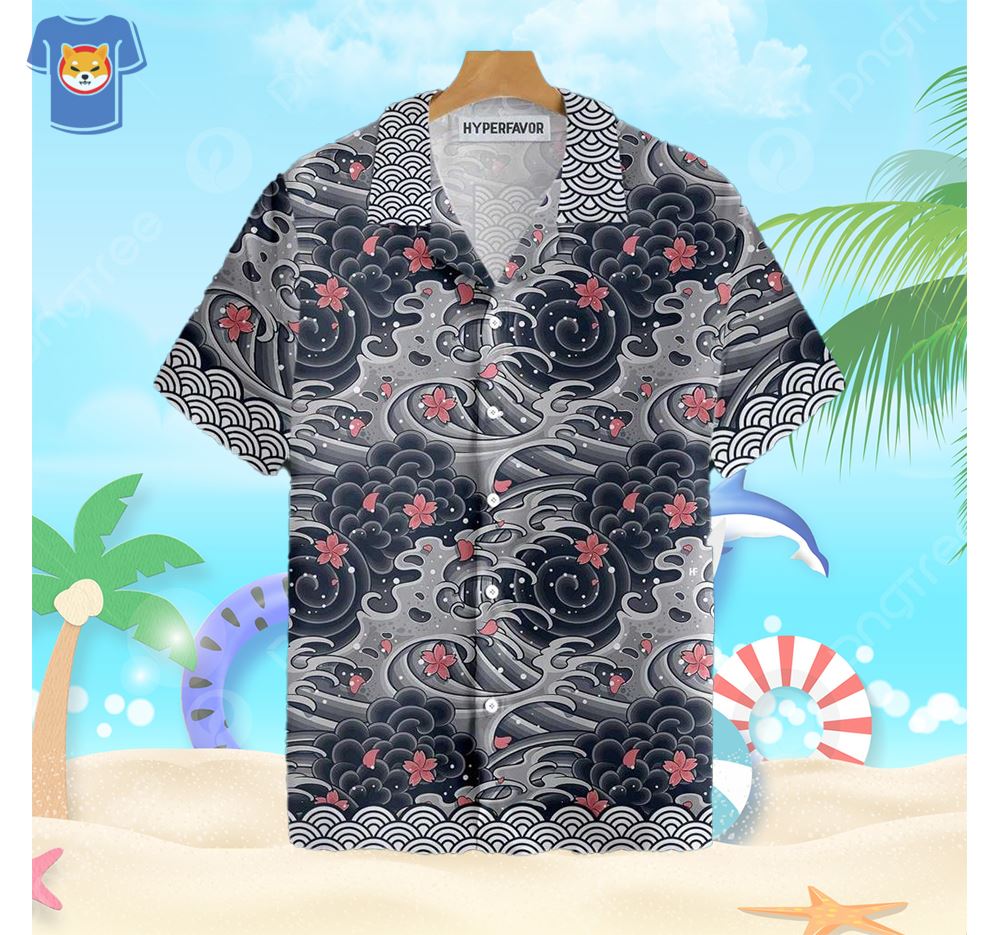 Bacardi Hawaiian Hibiscus Flower Pattern,Tropical Beach Shirt