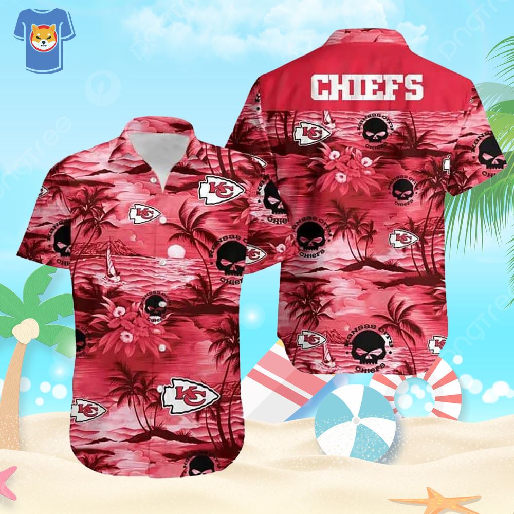 Kansas City Chiefs Hawaiian Shirt Pirate Skeleton - Shibtee Clothing