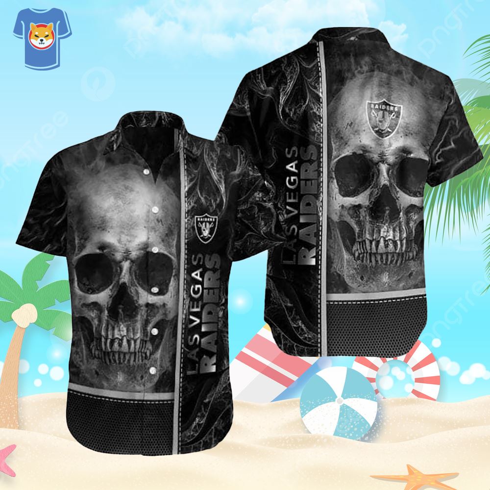 Raiders Hawaiian Shirt Skull And Flower For Those Who Love To