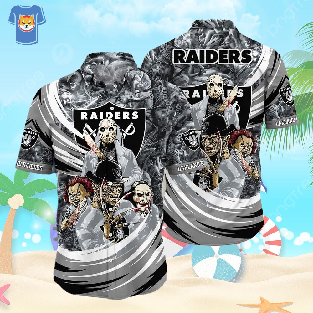 Las Vegas Raiders Hawaiian Shirt Jason Freddy Chucky Ghostface