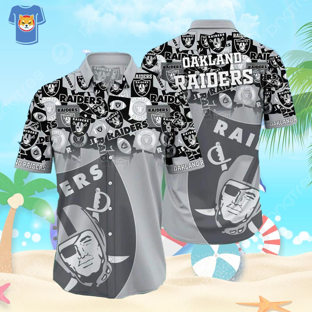 Las Vegas Raiders Hawaiian Shirt Tropical Pattern All Over Print