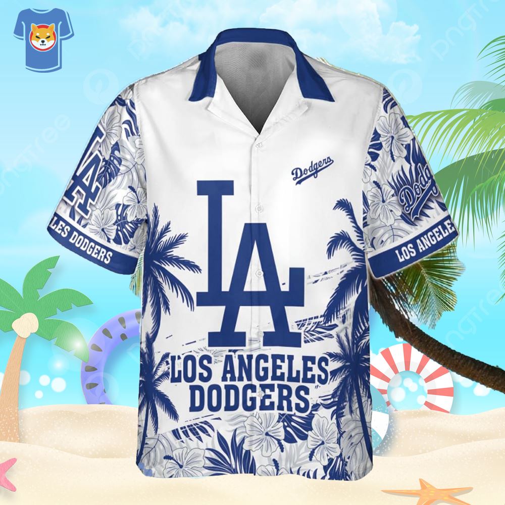 Los Angeles Dodgers Mlb Flower Pattern Summer Hawaiian Shirt