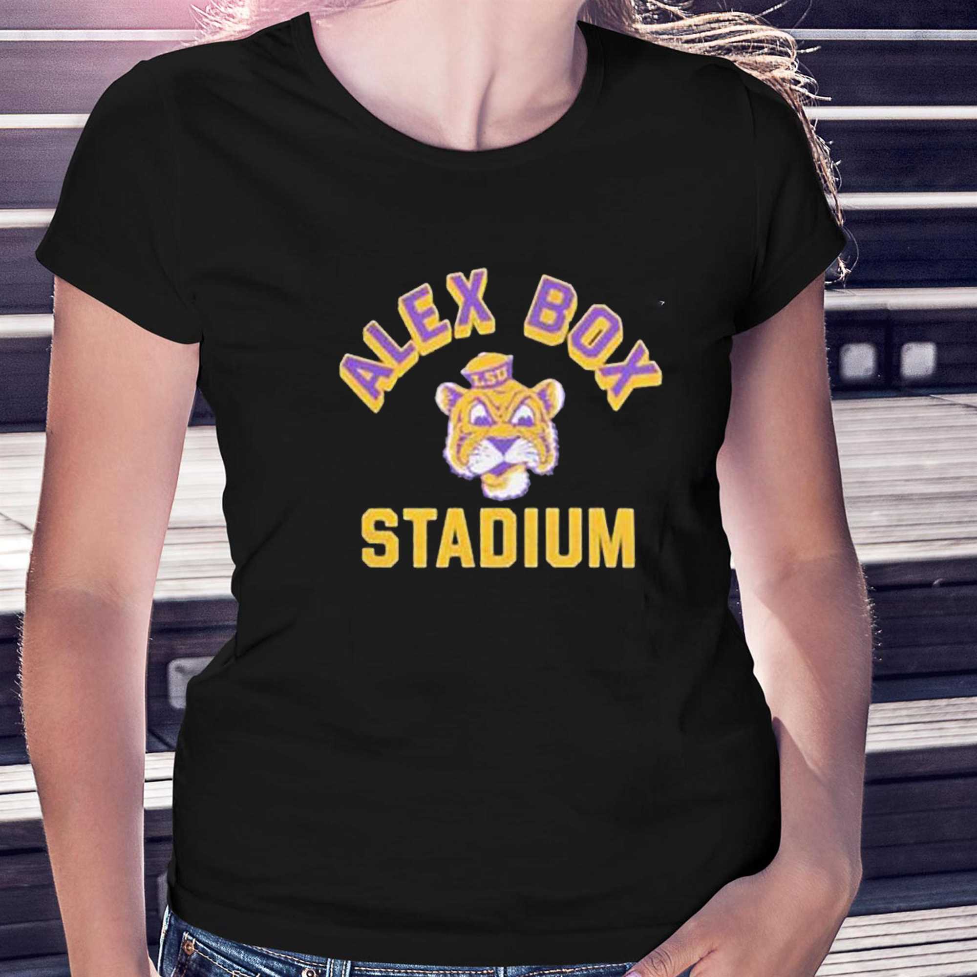 Men's White LSU Tigers Alex Box Stadium Baseball T-Shirt