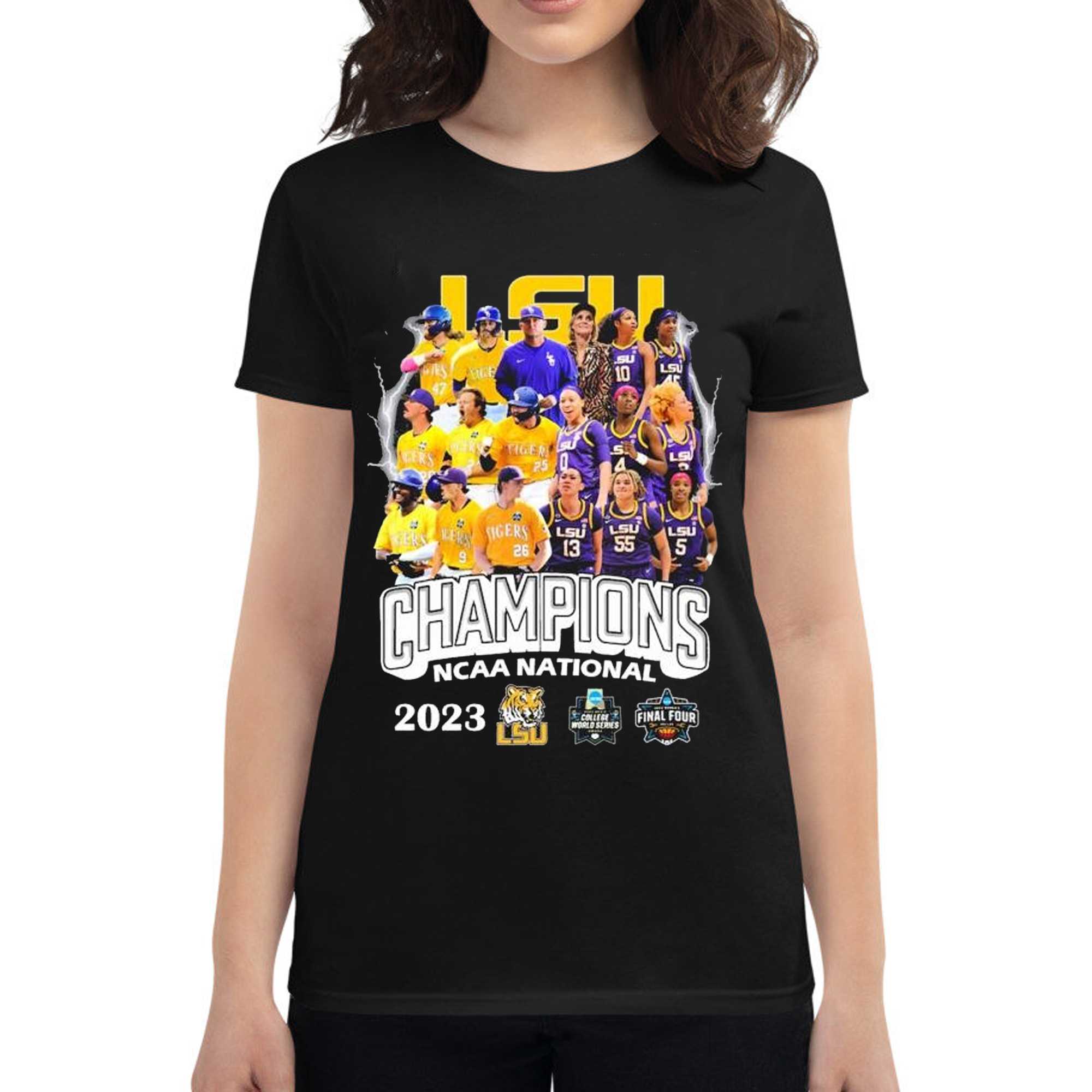 LSU Tigers 2023 NCAA Women's Basketball National Champions Baseball Jersey