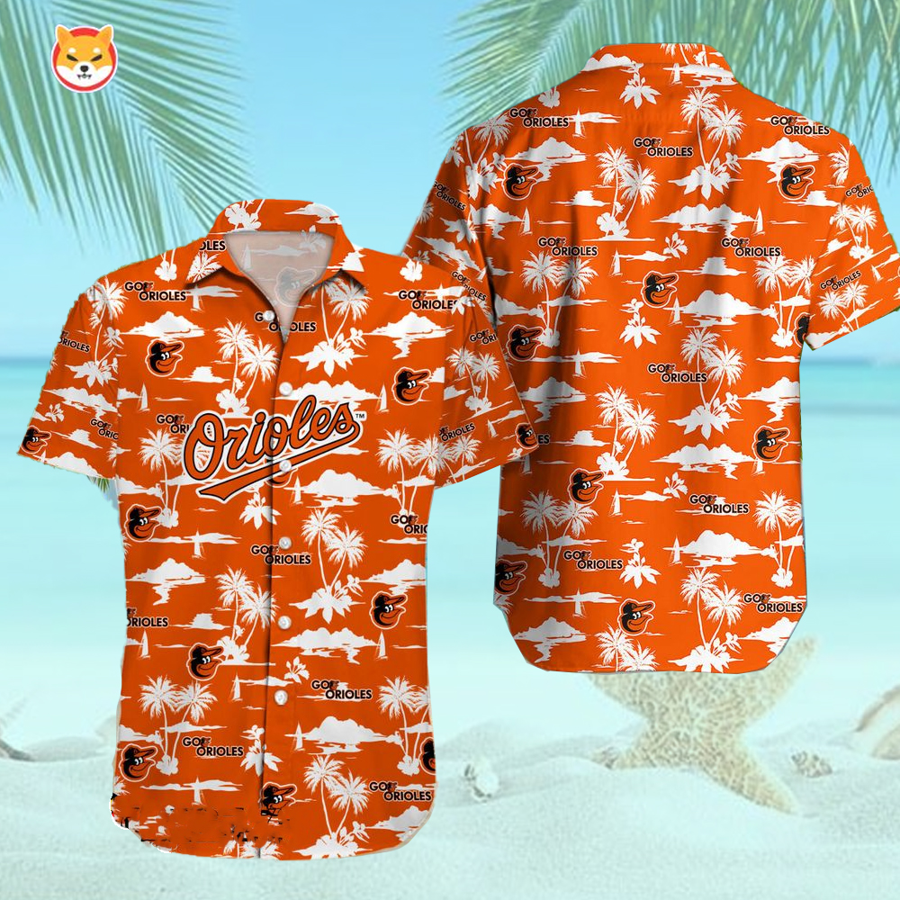 Baltimore Orioles Logo Orange Summer 2023 Hawaiian Shirt - Binteez