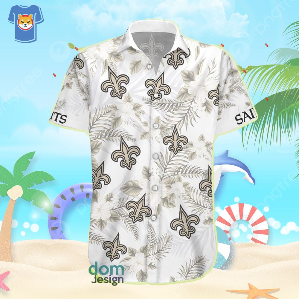 New Orleans Saints Button-Down Shirts Hawaiian Beach Shirts Casual