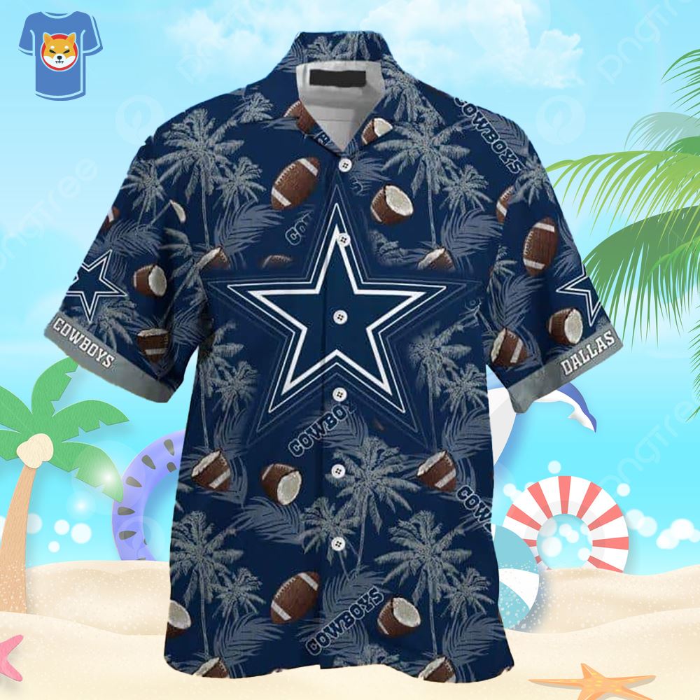 Dallas Cowboys Hawaiian Shirt Tropical Flower Pattern - Shibtee Clothing