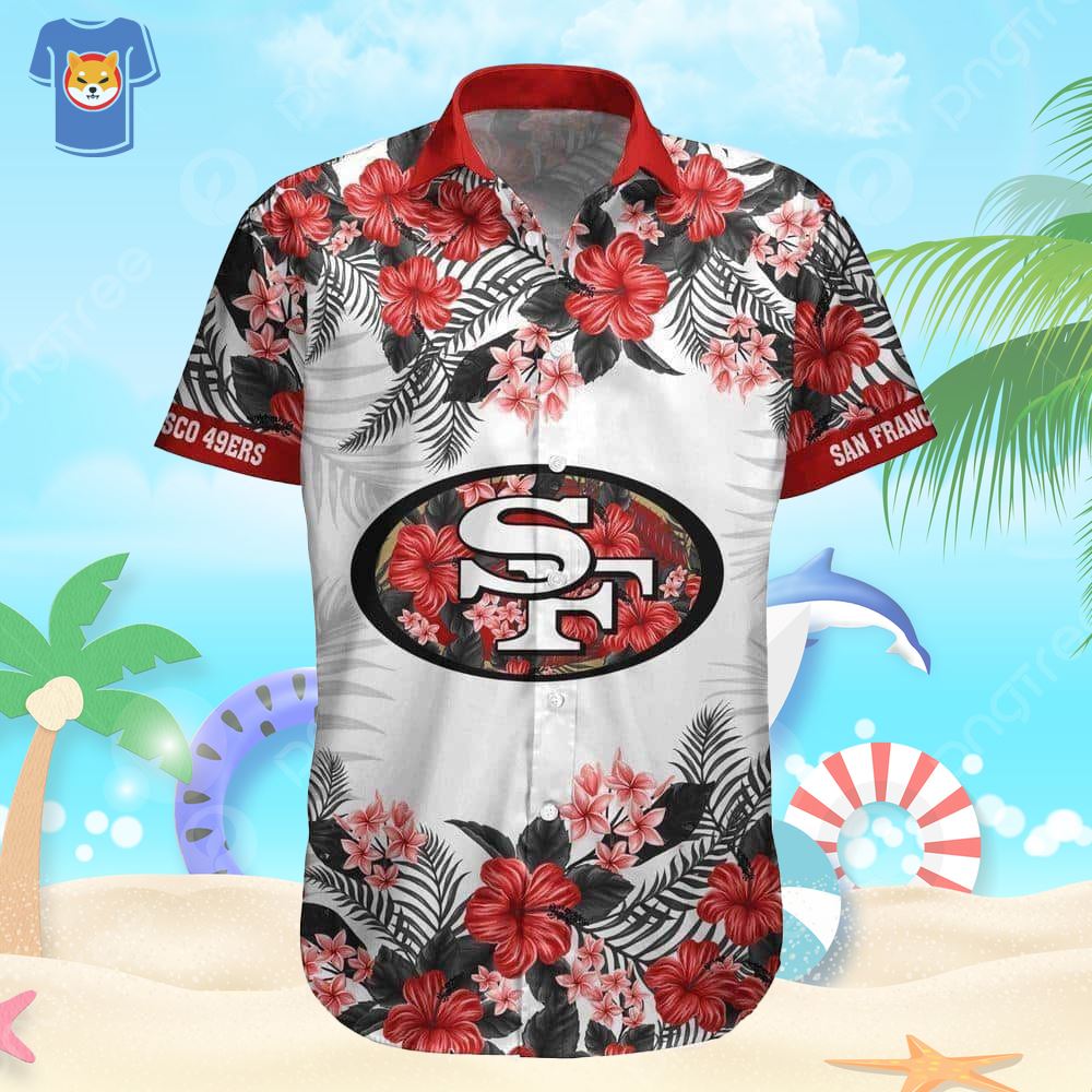 San Francisco 49ers NFL Tropical Flowers Hawaiian Shirt - T-shirts Low Price